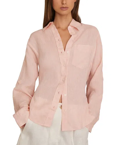 Reiss Leora-fitted Linen Shirt In Pink