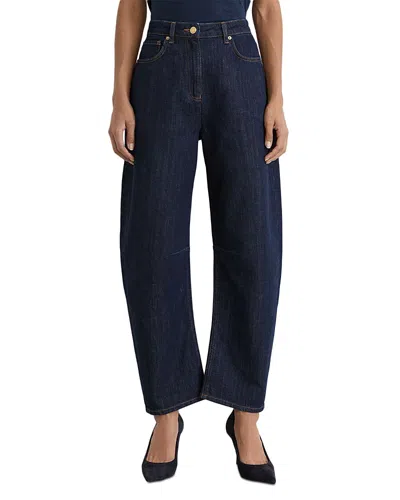Reiss Levitt High Rise Barrel Jeans, 32 Inseam, In Blue