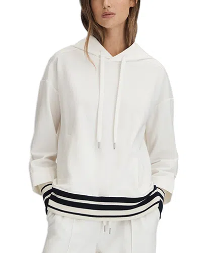 Reiss Lexi Stripe Hoodie In White