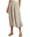Reiss Lexie Multi Stripe Pleated Skirt In Neutral