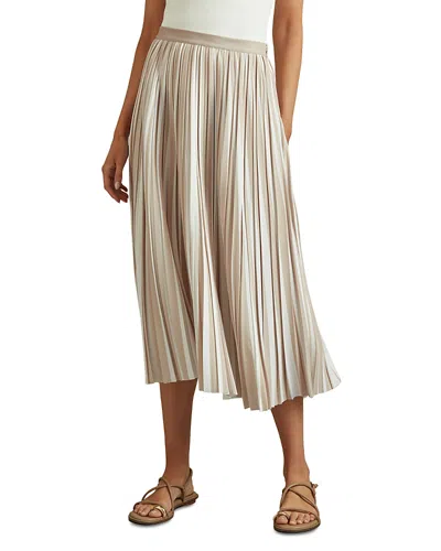 Reiss Lexie Pleated Skirt In Neutral