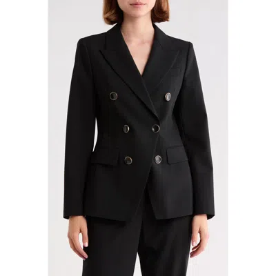 Reiss Lia Double Breasted Blazer In Black