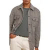 Reiss Grey Liam Houndstooth Wool-blend Houndstooth-check Overshirt In Gray