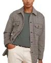 Reiss Grey Liam Houndstooth Wool-blend Houndstooth-check Overshirt In Brown