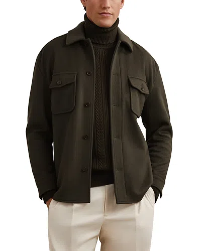 REISS LIAM LONG SLEEVE BUTTON FRONT OVERSHIRT