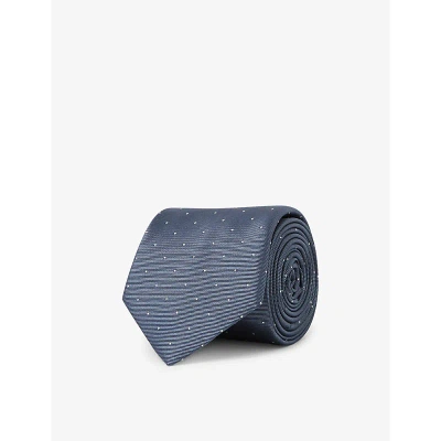 Reiss Mens Airforce Blue Liam Polka-dot Woven Tie In Airforce Blue
