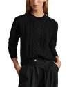 Reiss Black Wool-cashmere Cable Knit Jumper In Black
