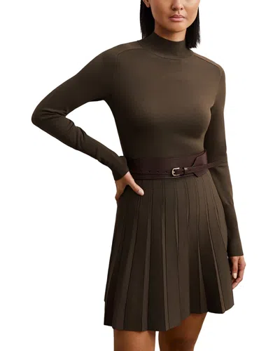 Reiss Lici Dress In Brown