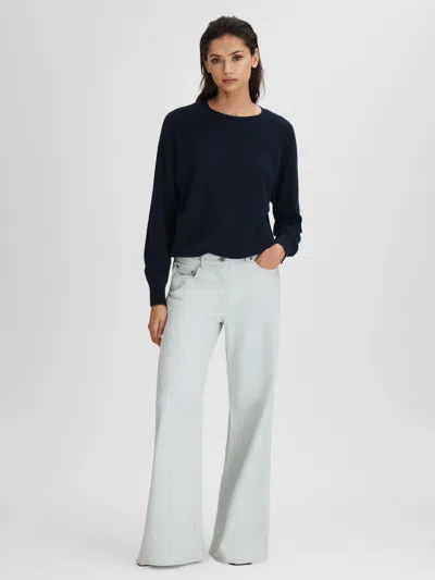 Reiss Light Blue Flared Side Seam Jeans