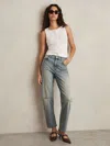Reiss Light Blue Petite Barrel-leg Dart Jeans