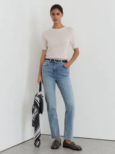 Reiss Light Blue Slim-leg Mid-rise Jeans