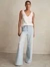 Reiss Light Blue Stretch-cotton Wide-leg Jeans