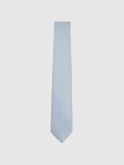 Reiss Light Blue Textured Silk Blend Tie