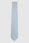 Reiss Light Blue Ceremony Textured Tie With Silk