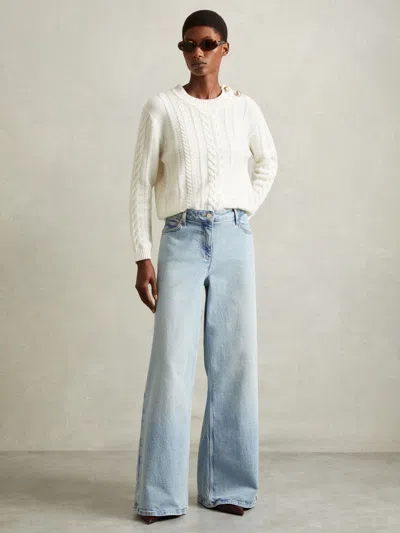 Reiss Light Blue Wide Leg Jeans