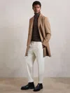 Reiss Light Brown Gable Wool-blend Single-breasted Overcoat In Brown