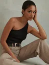 Reiss Light Camel Garment Dyed Wide Leg Trousers