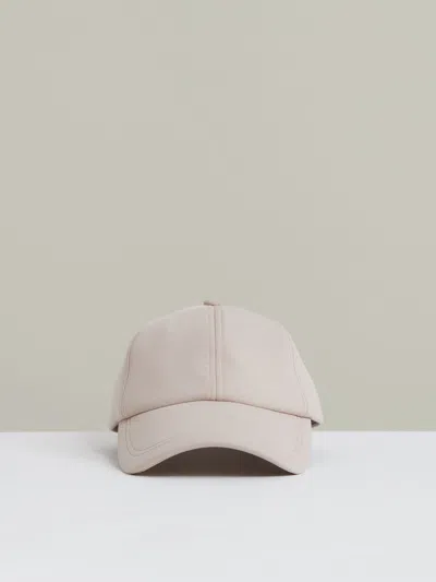 Reiss Light Camel Jersey Logo-embroidered Baseball Cap In Brown