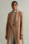 Reiss Lucia Belted Wool Blend Coat In Light Camel