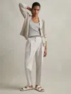 Reiss Light Grey Tapered Suit Trousers With Tencel™ Fibers