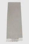 Reiss Light Grey Wool And Cashmere Scarf