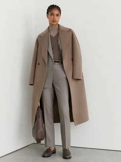 Reiss Light Grey Wool-blend Slim-leg Trousers In Gray