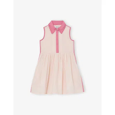 Reiss Kids' Light Pink Odela Sleeveless Cotton Dress 3-9
