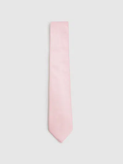Reiss Light Pink Polka Dot Silk Tie