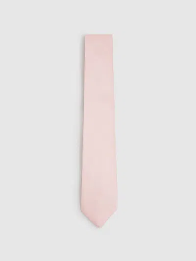 Reiss Light Pink Textured Silk Blend Tie