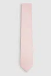 Reiss Light Pink Ceremony Textured Tie With Silk In Light Pink