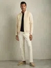Reiss Light Stone Hybrid Quilt And Knit Zip-through Jacket