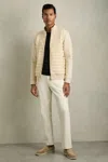 Reiss Light Stone Interlock Hybrid Funnel-neck Jacket