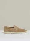 Reiss Light Stone Kason Suede Slip-on Loafers