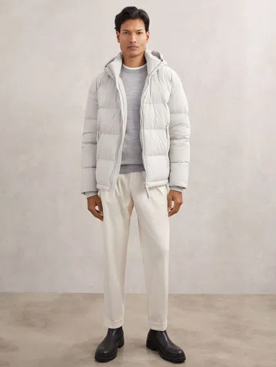 REISS REISS LIGHT STONE REGGIE QUILTED ZIP-THROUGH PUFFER JACKET