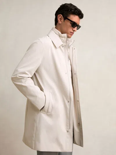 REISS LIGHT STONE REMOVABLE GILET HYBRID OVERCOAT
