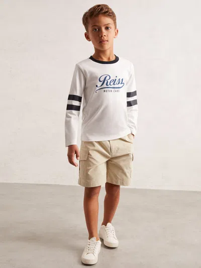 Reiss Light Stone Shorts In Gray