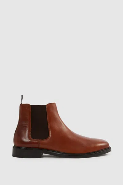 Reiss Light Tan Leather Chelsea Boots