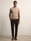 Reiss Light Taupe Brown Cotton Crew-neck T-shirt
