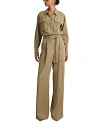 Reiss Khaki Lyocell Wide Leg Jumpsuit In Khaki
