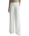 Reiss White Wool Blend Wide Leg Tux Trousers In White