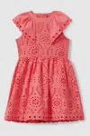 Reiss Pink 4-9 Yrs Cotton Broderie Dress In Pink