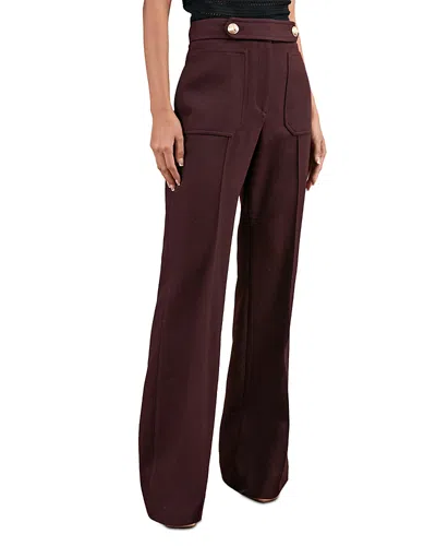 Reiss Lily High Rise Pants In Brown
