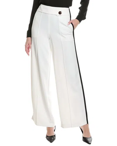 Reiss Lina Button Detail Wide Leg Pant In White