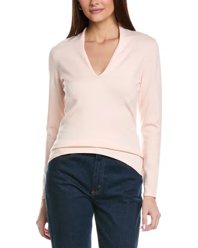Reiss Lina Ruched Stand Neck Jumper In Pink
