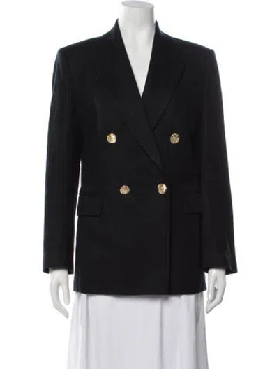 Pre-owned Reiss Linen Blazer In Black