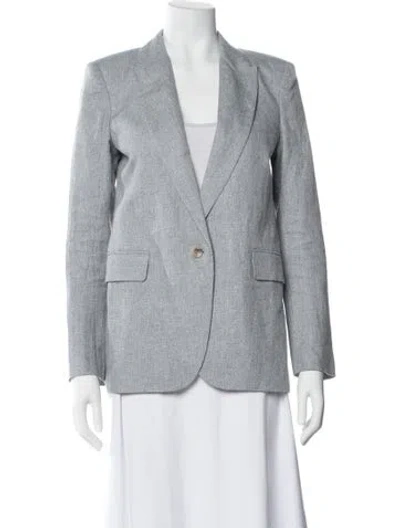 Pre-owned Reiss Linen Blazer In Gray