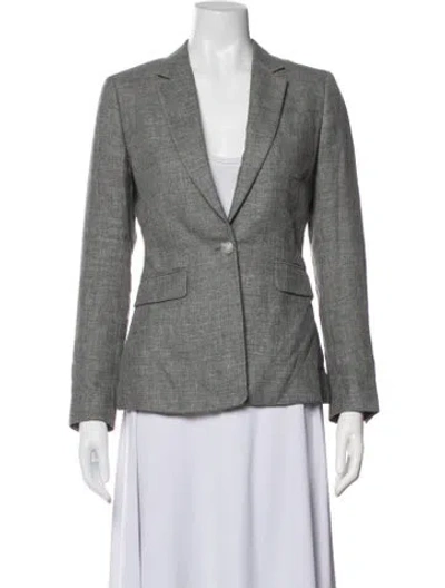 Pre-owned Reiss Linen Blazer In Grey