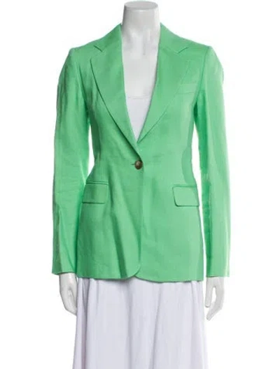 Pre-owned Reiss Linen Blazer W/ Tags In Green