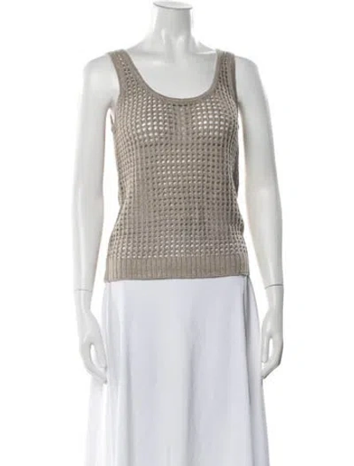 Pre-owned Reiss Linen Crew Neck Sweater W/ Tags In Neutral