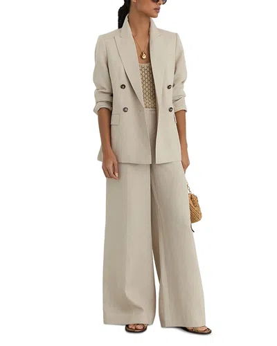 Reiss Linen Kit Blazer In Neutral
